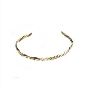 Mixed metal copper/silver/gold adjustable bracelet